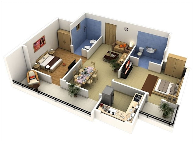 small 2 bedroom house plans and designs