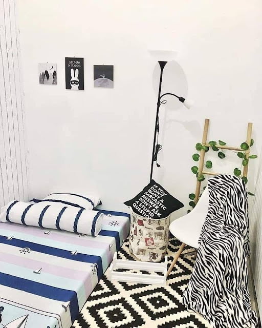 design bilik tidur remaja perempuan simple