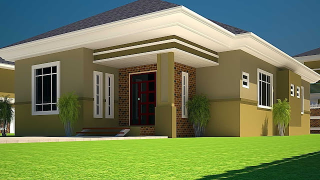 simple bungalow house design with terrace