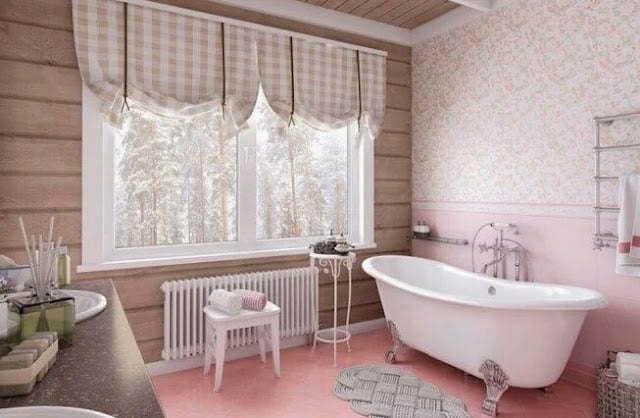 Provence style curtains for the bathroom Provence style curtains for the bathroom