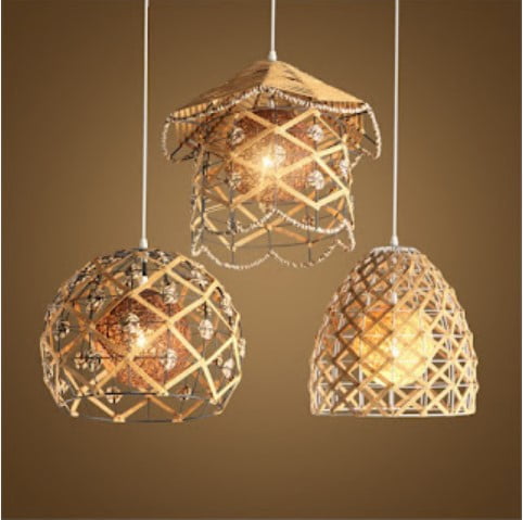 small wicker lamp shades