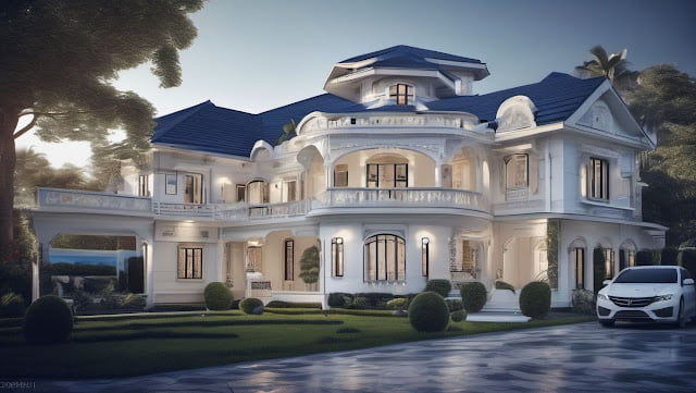 white colour combination for house exterior painting