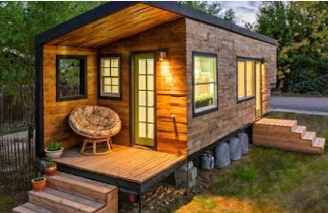 village single floor home front design