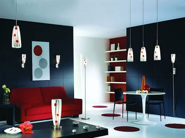 red black and white living room decorating ideas