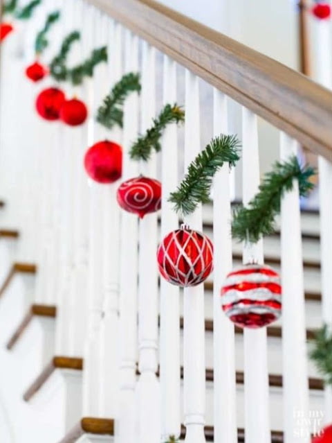 christmas decor for stair railings