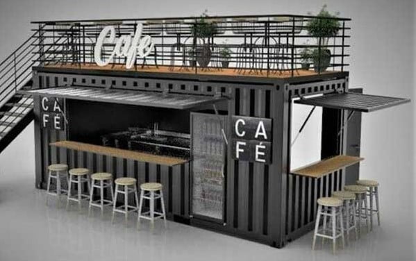 small container coffee shop design