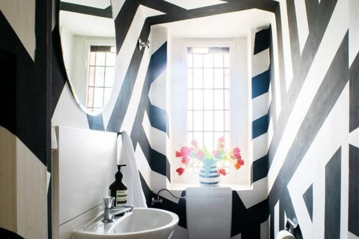 Black and White Geometric Wall Paint Black and White Geometric Wall Paint