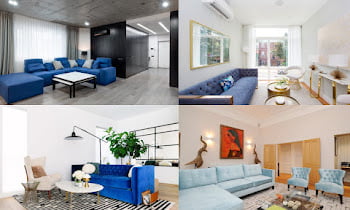 61 Dark & Light Blue Couch Living Room Ideas