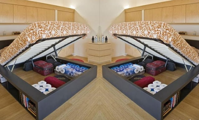 minimalist storage bed