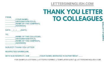 Thank You Message to Colleagues for Their Support