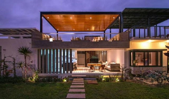 2 story house design with rooftop