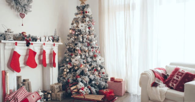 aesthetic christmas living room