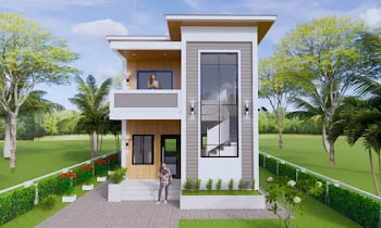 Small House Plan 2 Floors 6x9 Meters 2 Bedrooms 2 Bathrooms