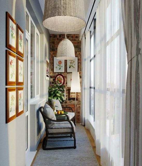 Provence-style curtains for a balcony or loggia Provence-style curtains for a balcony or loggia