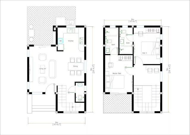 gambar rumah kecil 2 lantai 6x9 meter 2 kamar tidur 2 kamar mandi