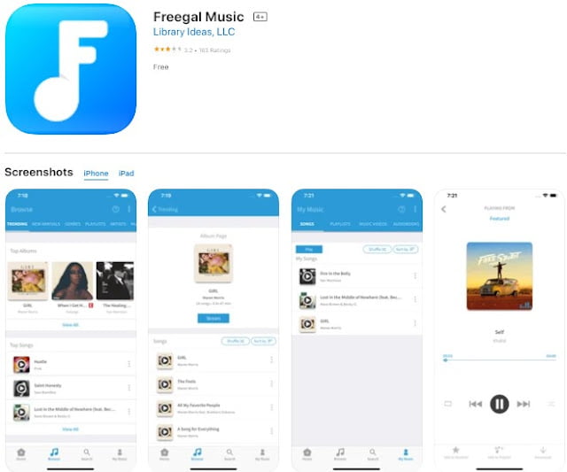 best music app for iphone offline free: freegal music