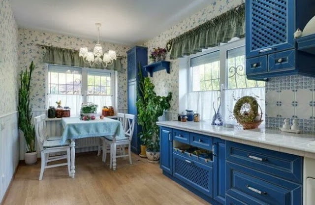 Provence style curtains for the kitchen Provence style curtains for the kitchen