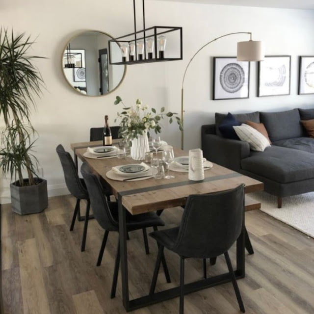 family room dining room combo