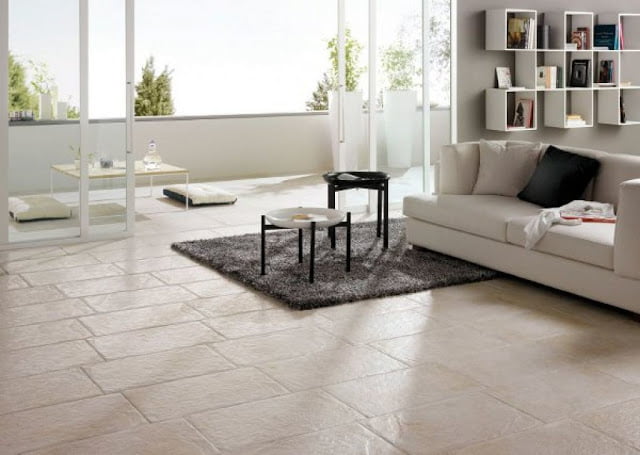 how to decorate a living room with tile floors