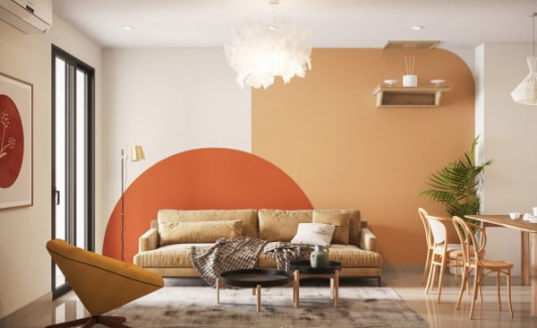 orange two colour combination for room walls orange two colour combination for room walls