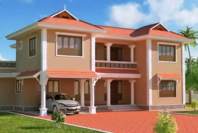 outside colour of indian village house