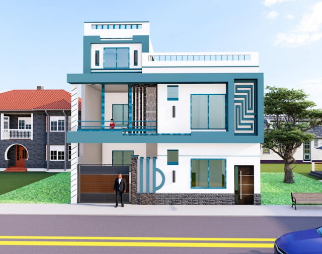 indian house colour combination outside