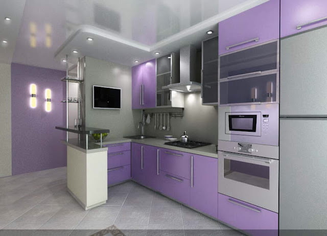 purple and gray kitchen ideas