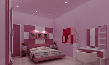 dual color pink two colour combination for bedroom walls