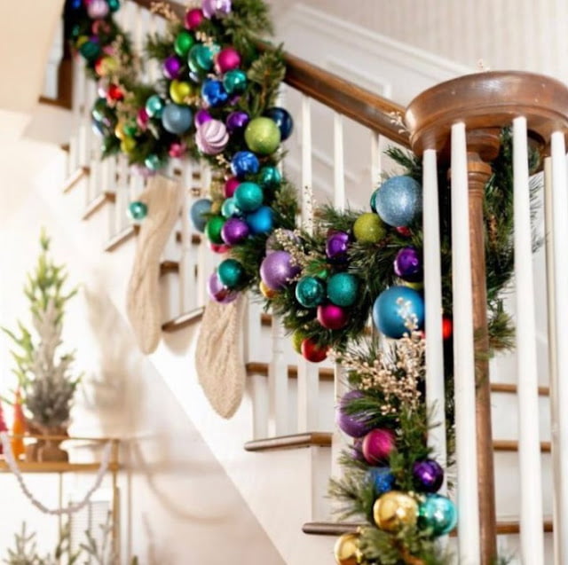 christmas decor for stair railings