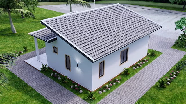 desain rumah kecil 8x11 meter 3 kamar tidur 2 kamar mandi lengkap dengan denah