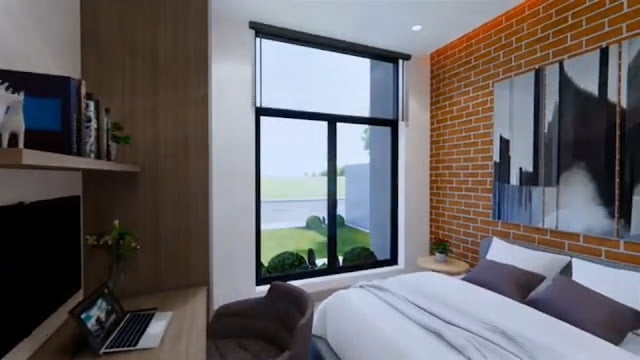 gambar ide desain rumah 7m x 11m 3 kamar