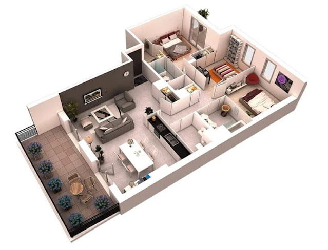 Simple Home Design in Village Plan