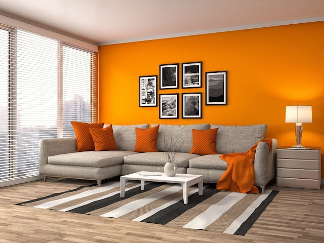 orange and grey living room ideas