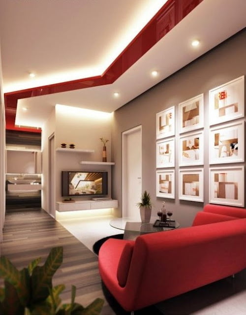 modern red living room ideas