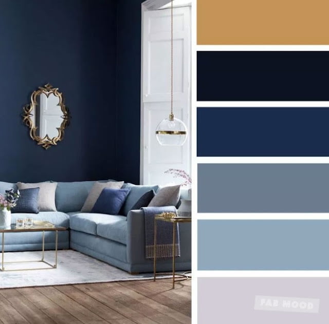 blue grey color scheme living room