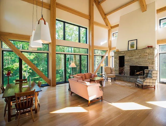 Wooden House Decoration Ideas: Large Window