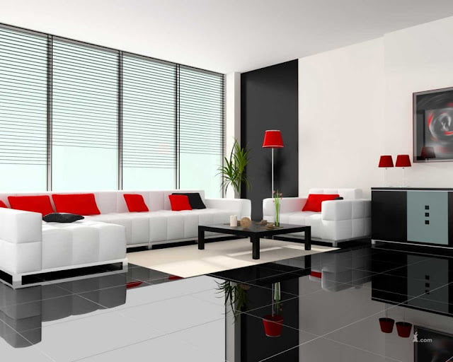 red black and white living room decorating ideas