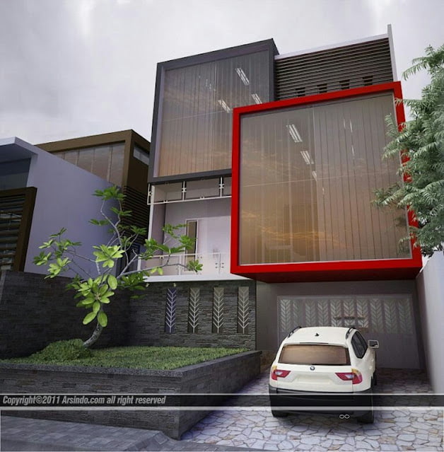 Minimalist 2-Story House with Full-Height Window