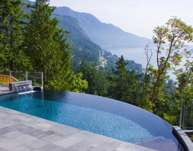 small house design with swimming pool
