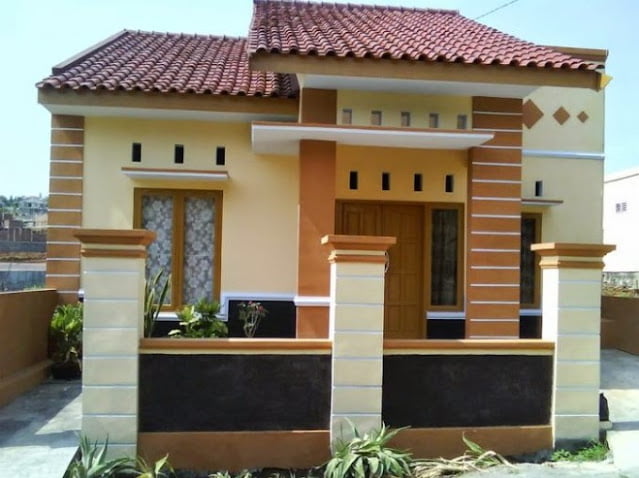 village single floor home front design