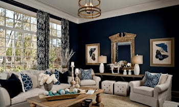 10 Navy Blue Bedroom, Kitchen, & Living Room Ideas