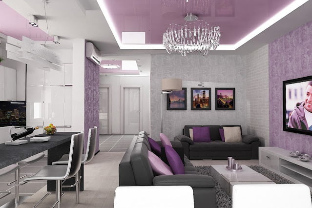 purple and gray living room ideas