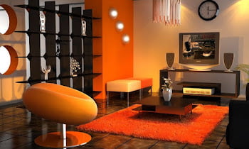 6 orange paint colors for living room