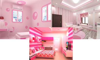 Matching Pink Two Colour Combination for Bedroom Walls