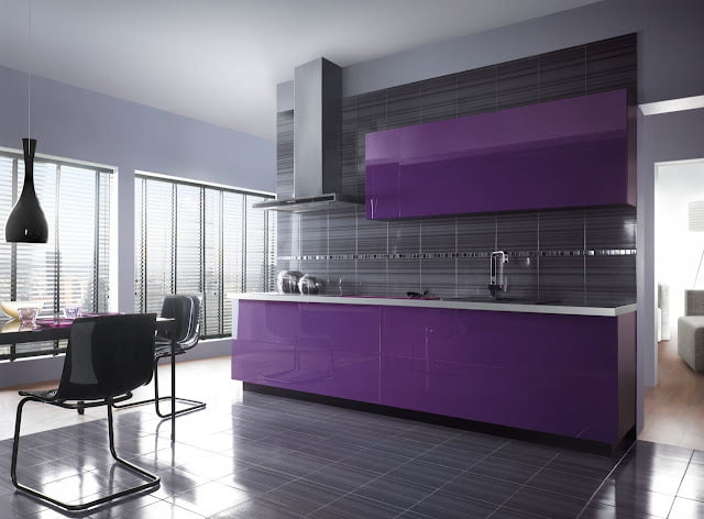 purple and gray kitchen ideas