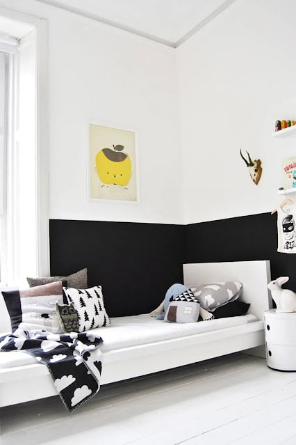 black and white stripe room paint