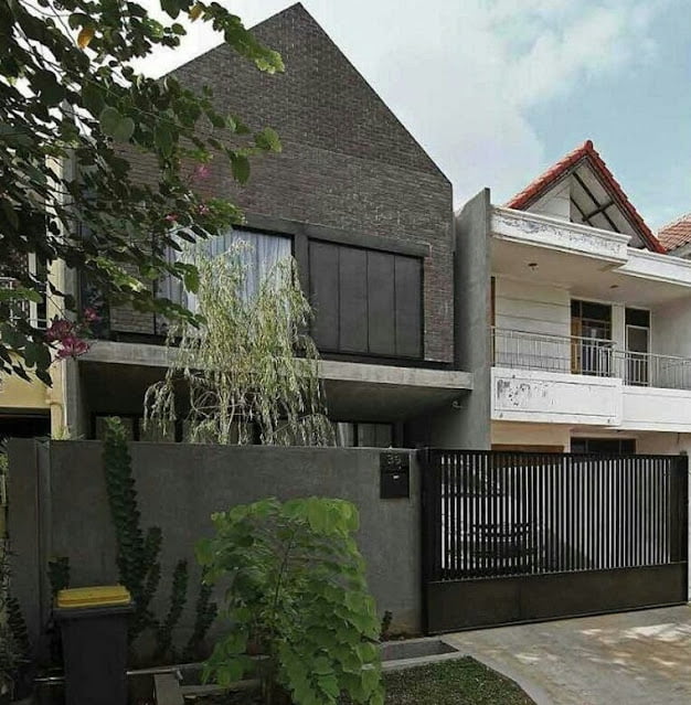 Minimalist 2 Floor Black Brick House