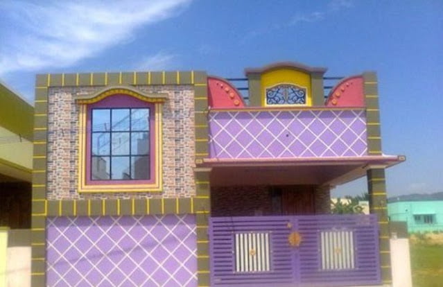 outside colour of indian village house