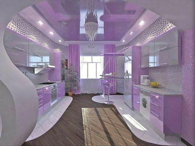 light purple kitchen walls