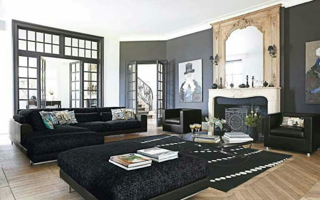 living room decorating ideas with black leather furniture